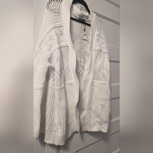 Express White Cardigan Sweater L NWT